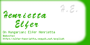 henrietta elfer business card